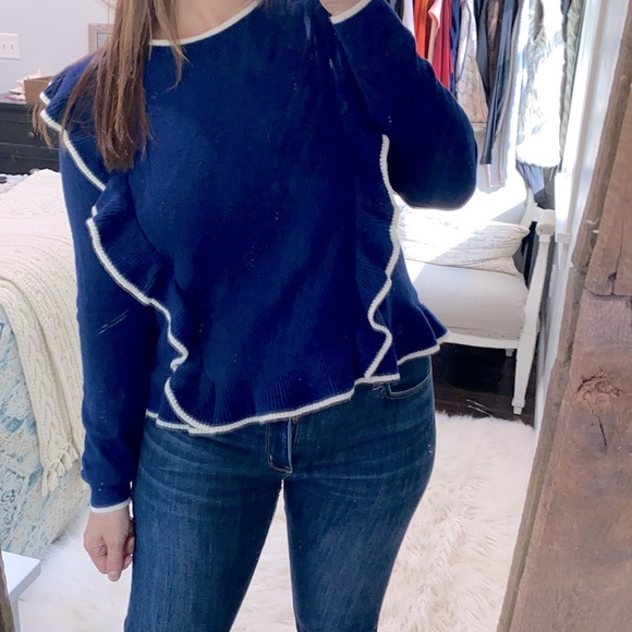 Draper James navy blue sweater wool and cashmere blend size large - Picture 6 of 9